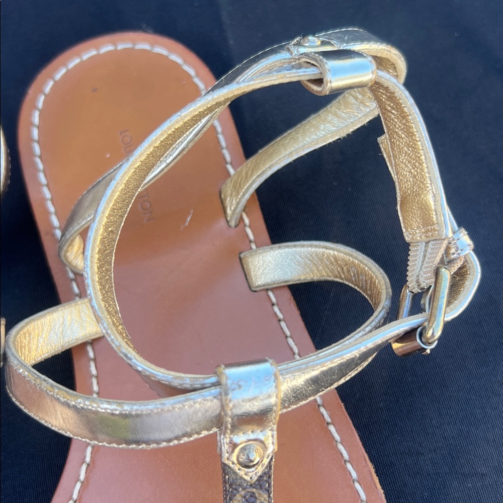 Louis Vuitton Gold Sandals - Picture 7 of 10